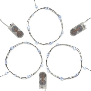 LumaBase Battery-Operated LED Fairy String Lights, Cool White - Set of 3 - 1 of 4