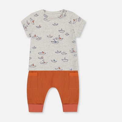 heather grey with little paper boat