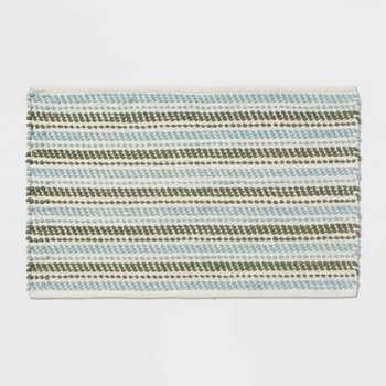 Striped Bath Rug White/Black - Opalhouse™