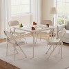 Folding Table, 37.7-inch Portable Square Folding Card Table, Beige Metal Folding Table with PU Soft Cushion, Suitable for Living Room, Office - 2 of 4