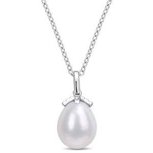 EVERLY JEWELRY | Sterling Silver 8.5-9 mm White Freshwater Cultured Pearl Fashion Pendant With Chain, 18-inch - 1 of 4