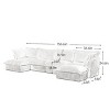 Upholstered Sectional Sofa, 4 Seater Free Combination Convertible Sofa, Sofas with Ottoman, Corduroy Fabric Sectional Sofas-Cuddlewood - 4 of 4