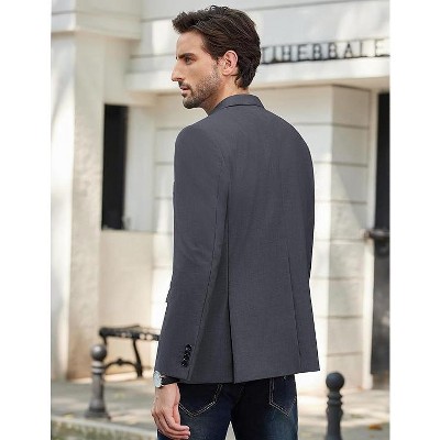 COOFANDY Mens Causal Blazer Two Button Suit Jackets Lightweight Slim Fit Sports Coats Dark Grey L — фото 4
