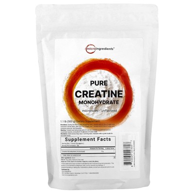 Micro Ingredients Pure Creatine Monohydrate, Unflavored , 1.1 lb (500 g)