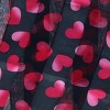 CTM Women's Lightweight Satin Valentine's Bold Heart Print Scarf - 3 of 4