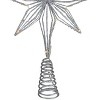 Northlight 13.75" LED Lighted B/O Silver Glittered Geometric Star Christmas Tree Topper - Warm White Lights - 4 of 4