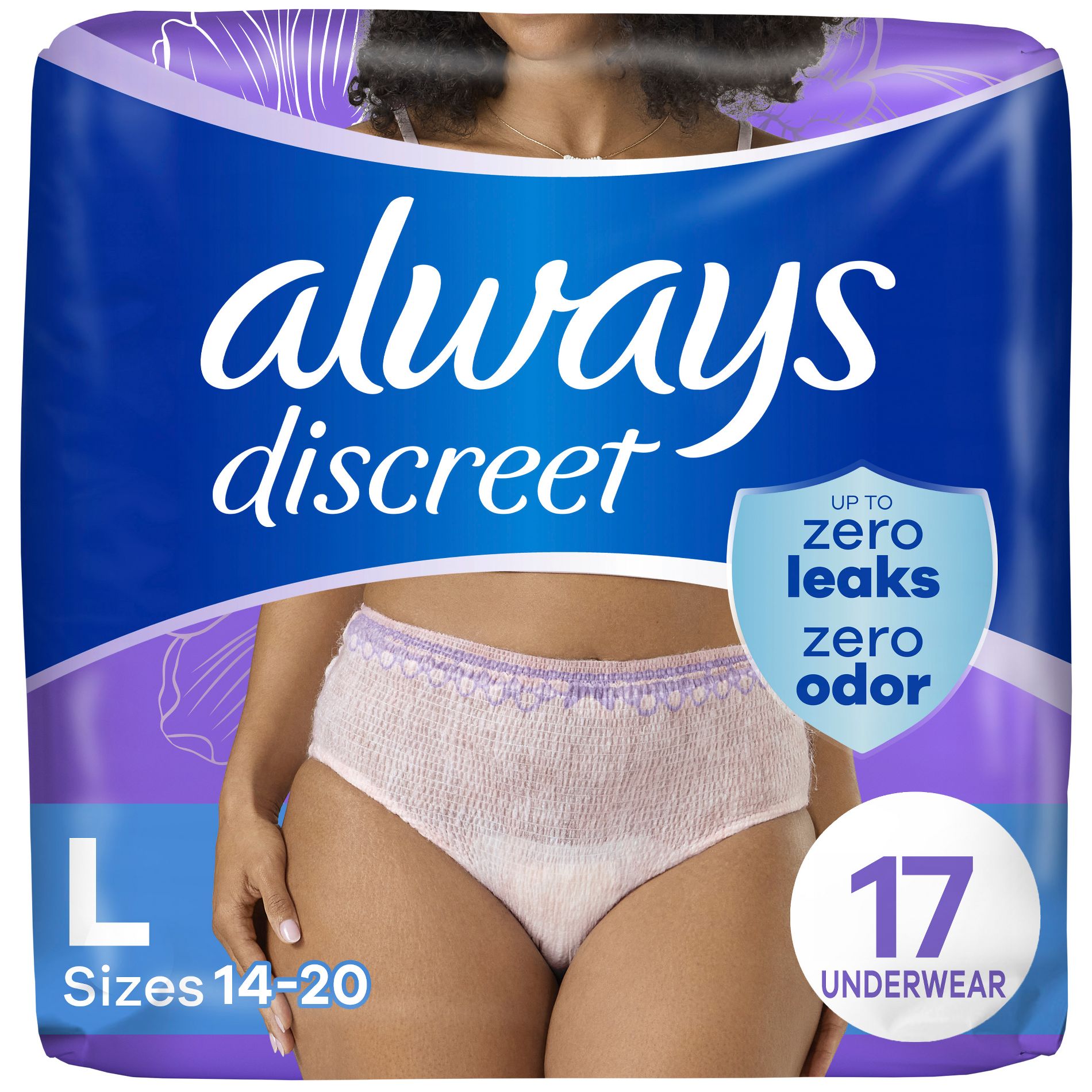 Always Discreet Adult Postpartum Incontinence Underwear for Women - Maximum Protection