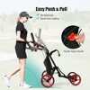 Costway Folding 4 Wheels Golf Push Cart W/Bag Scoreboard Adjustable Handle Red\Blue\Gray\Green - 4 of 4
