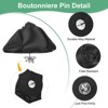 Unique Bargains Handmade Men Suits Formal Boutonnieres Wedding Corsage Lapel Pin Flower Brooch Butterfly Buckle 16 Pcs Black - 2 of 4