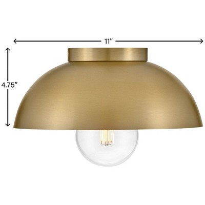 Contemporary Lacquered Brass Globe LED Flush Mount Light