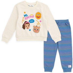 Ms. Rachel Animals Fleece Crossover Sweatshirt Jogger Pants Outfit Set Toddler - 1 of 4