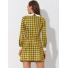 Allegra K Women's Peter Pan Collar Fit And Flare Mini Plaid Tartan A Line  Dresses Yellow X-large : Target