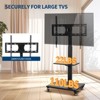 Rolling TV Stand, Swivel Portable TV Stand for 32-75 Inch Screen TVs, Height Adjustable & Wood Base, Mobile TV Cart with Shelf, Up to 120 Lbs - 4 of 4