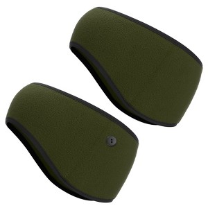 Unique Bargains Polar Fleece Stretchy Running Sweatband Ear Warmer Headbands 2 Pcs - 1 of 3