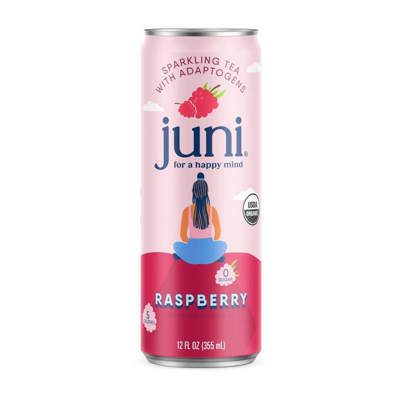 Juni Raspberry Sparkling Tea Beverage - 12 fl oz Can, 1 of 6
