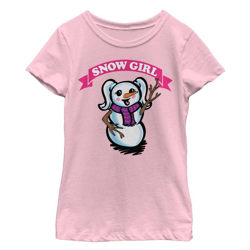 Girl's Lost Gods Christmas Snow Girl T-Shirt, 1 of 4