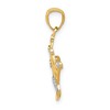 Black Bow Jewelry 14k Yellow Gold and White Rhodium Crown Pendant, 20mm (3/4 inch) - 2 of 4