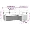 vidaXL 4 Piece Patio Sofa Set with Cushions Black and Blue - Without Table - 3 of 4