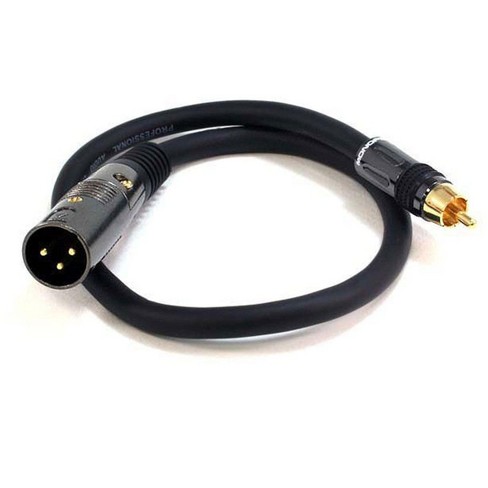 Monoprice 1.5ft Premier Series XLR Male to RCA Male Cable, 16AWG (Gold  Plated)