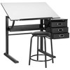 Harvard Drafting Table/Stool Set - FOX2218 - Black/White - Safavieh Couture - 3 of 4