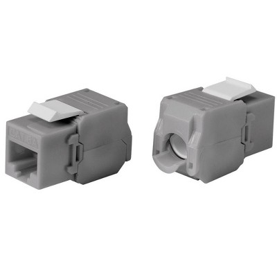 Monoprice Cat6A RJ-45 Toolless 180-Degree Keystone, Gray