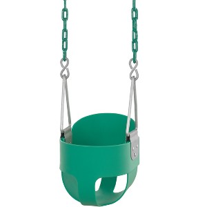 Swingan High Back, Full Bucket Toddler & Baby Swing with Vinyl Coated Chain - Fully Assembled - 1 of 4