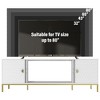 HDZNVF 70 Inch TV Stand, Heavy Duty Wood Media Entertainment Center Console with Cabinet Storage and Open Shelve, White - 4 of 4