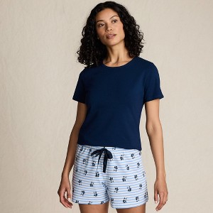 Lands' End Women's Knit Pajama Short Set Short Sleeve T-Shirt and Shorts - 1 of 4