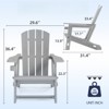 FONTOI Patio Accent Chair, Folding Adirondack Chair with Handles, Backyard Chair for Travel Camp Garden Beach - 2 of 4
