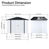GDFStudio Saroyan Modern 6ft x 4ft Outdoor Apex Roof Metal Storage Shed - 3 of 4