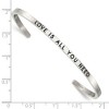Black Bow Jewelry 3mm Stainless Steel Enamel Crystal LOVE IS ALL YOU NEED Cuff Bracelet - 4 of 4