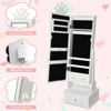 Kids Jewelry Cabinet with Full-Length Mirror, Freestand Mirror with Storage Drawers, Kids Vanity Dress Up Mirror - 4 of 4