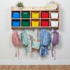 ECR4Kids 10-Section Hanging Coat Locker with Shelf and Scoop Front Storage Bins, Natural - 4 of 4