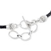 Ross-Simons Black Onyx Bracelet With Braided Black Leather in Sterling Silver Size 7 - 3 of 4