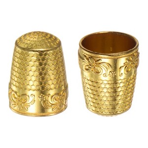 Unique Bargains Copper Finger Protector DIY Craft Embroidery Sewing Thimble 2 Pcs - 1 of 4