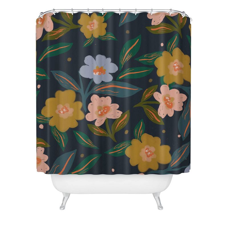 Oris Eddu Floral Pattern Shower Curtain - Deny Designs, 1 of 5