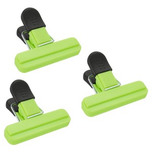 Unique Bargains Plastic Stainless Steel Storage Clips for Food Bag Sealing Paper File Photo 3 Pcs - 1 of 4