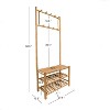 Nordlys Solid Bamboo Wood Hall Tree Exotic Boho Entry - 4 of 4