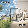 31.7"H Dog Fence Pet Exercise Pen for Outdoor 8 Panels Black - 2 of 4