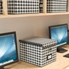 Aoibox Collapsible File Storage Organizer Box with Lid Lattice Linen Hanging Filing Bin for Letter Legal Folder Home Office - 4 of 4