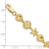 Black Bow Jewelry 14k Yellow Gold Starfish, Shell, Sand Dollar Beach Bracelet - 7 Inch - 3 of 4