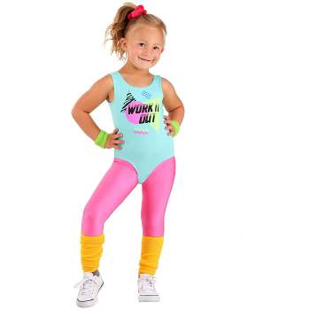 Halloweencostumes.com Large Girl Work It Out 80s Costume For Girls,  Blue/pink/purple : Target