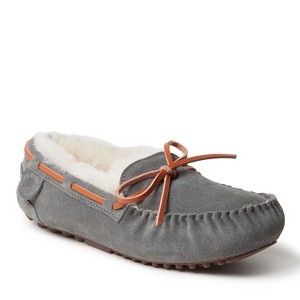 Fireside By Dearfoams Women's Victoria Genuine Shearling Moccasin Slipper - 1 of 4