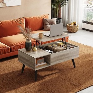 GALAXHERO 39'' Lift Top Coffee Table for Living Room, Wooden Rising Table with Hidden Compartment & Storage Shelf - 1 of 1