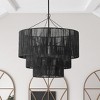 Dewdrop Large Boho Chandelier, 1-Tier Black Rope Pendant Light Fixture for Dining Room Living Room Bedroom Entryway - 2 of 4