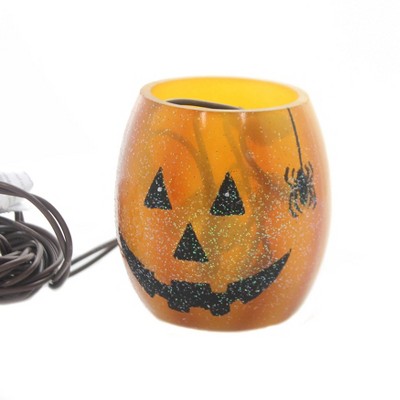 Stony Creek 3.0 Inch Pumpkin Lighted Glass Jar Halloween Spider Novelty Sculpture Lights
