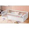 NicBex Twin Size Wood Montessori Bed with Safety Fence,Floor Bed with Door,Modern Toddler Bed for Bedroom - 2 of 4