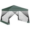 Outsunny 10' x 10' Pop Up Canopy, Outdoor Canopy Tent, Folding Shelter with Mesh Sidewalls, Carrying Bag for Backyard, Camping, Party, Green - 4 of 4