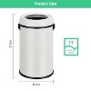 17 Gal Commercial Grade Stainless Steel Trash Can, Smudge Resistant Open Top Round Bin for Restaurant Home Office, Heavy Duty Easy Clean Black Finish - 2 of 4