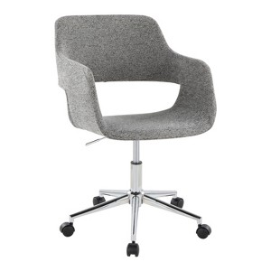 Sapphtopaz Modern Office Chair with Open Back Upholstered Height Adjustable Swivel Task Chair with Matel Base Vanity Chair for Home Office - 1 of 4